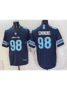 Jeffery Simmons Stitched Navy Jersey Vapor